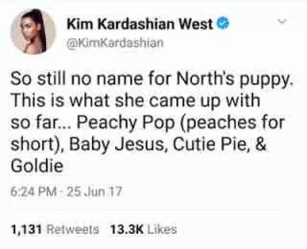 Kim Kardashian Claims That Her Daughter Wants To Name Her New Puppy 
